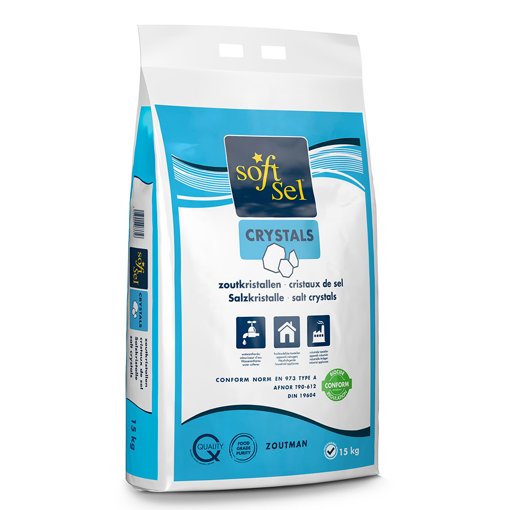 Soft Sel Crystals 15KG - Zoutkristallen Voor Waterontharder (66/Pallet)