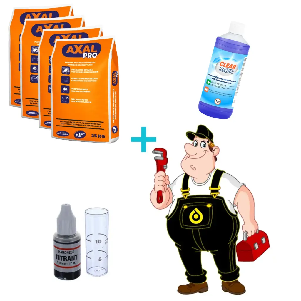 We Care Onderhoud - Nazicht Waterverzachter + 4 x 25KG AXAL PRO Zouttabletten